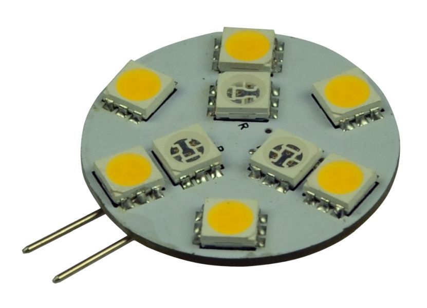 LED-Leuchtmittel mit 9 SMD - G4 Sockel - ROT/WEISS seitlich