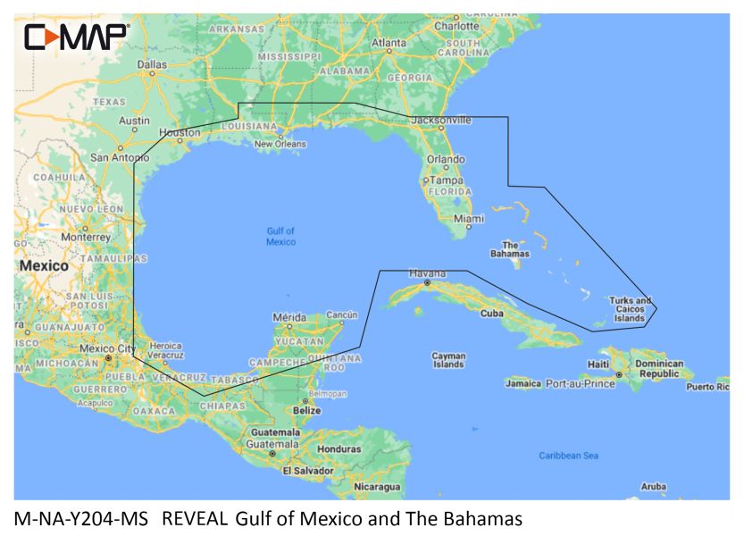 C-MAP REVEAL - GULF OF MEXICO & THE BAHAMAS - µSD/SD-Karte