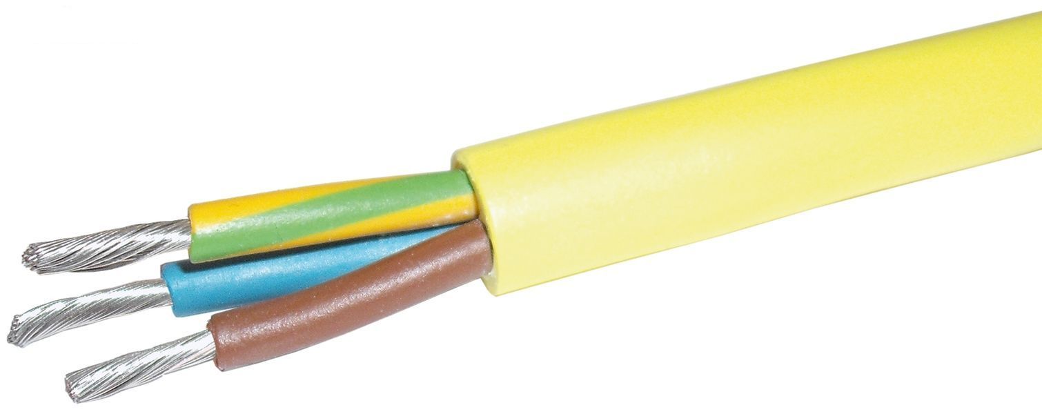 Kabel Polyurethan-Mantel gelb, verzinnt -  3G4 mm²