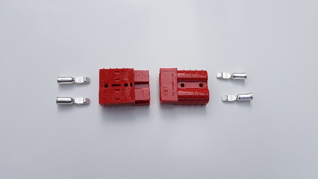 2-polige Steckverbindung, 2-teilig, 50A, 16qmm, rot