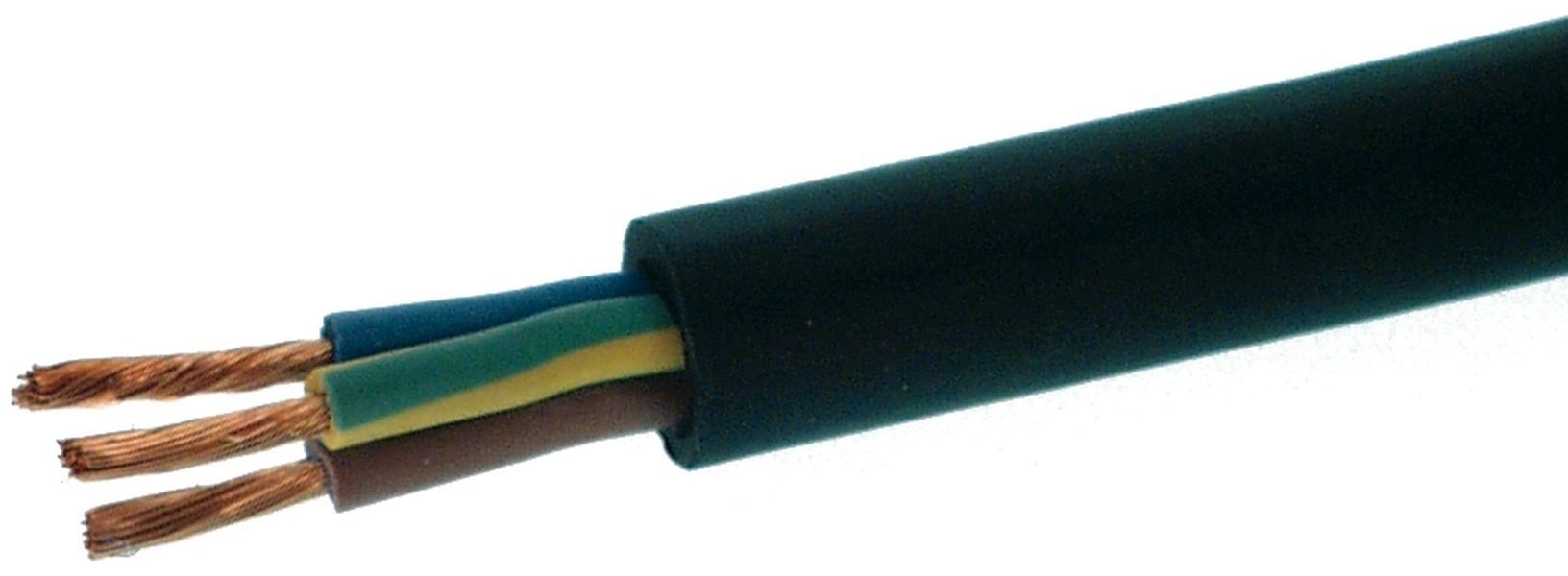 Landanschlusskabel 230V/16A - 3x2,5 mm² Gummileitung schwarz