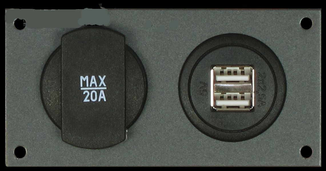 PHILIPPI  - MPE 202 - Panel für 2x PSD- bzw. USB-Steckdose