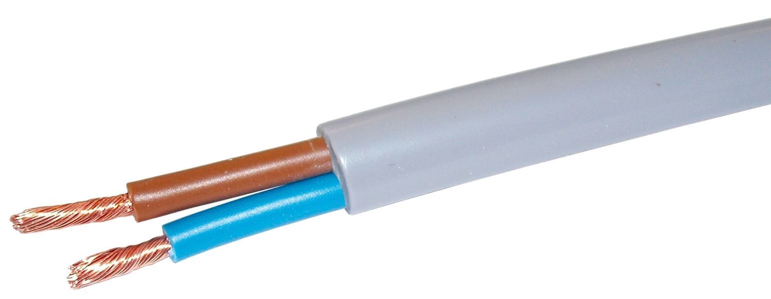 Kunststoffschlauchleitung, grau - 2 x 2,5 mm² Kabel