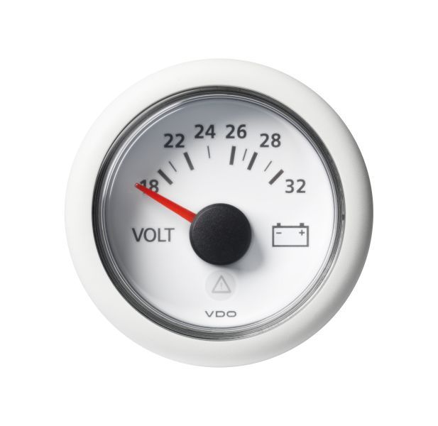 VDO - ViewLine Voltmeter 18-32V Weiß 52 mm