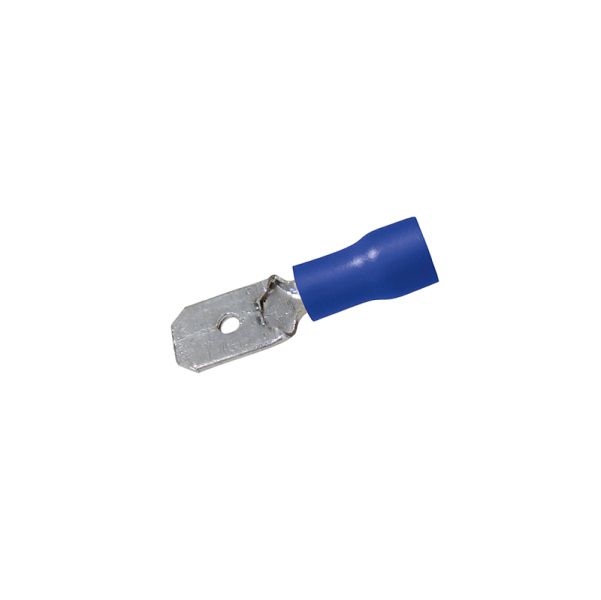 Flachstecker 6,35 mm, 1,5-2,5 mm², blau, 50 Stück