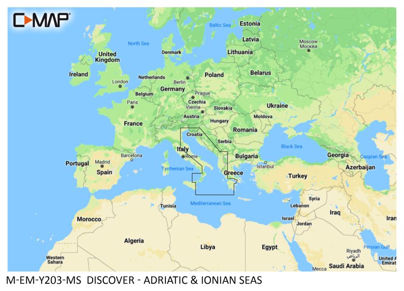C-MAP DISCOVER - Adriatic & Ionian Seas - µSD/SD-Karte