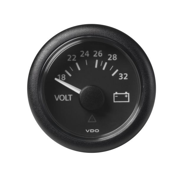 VDO - ViewLine Voltmeter 18-32V Schwarz 52 mm