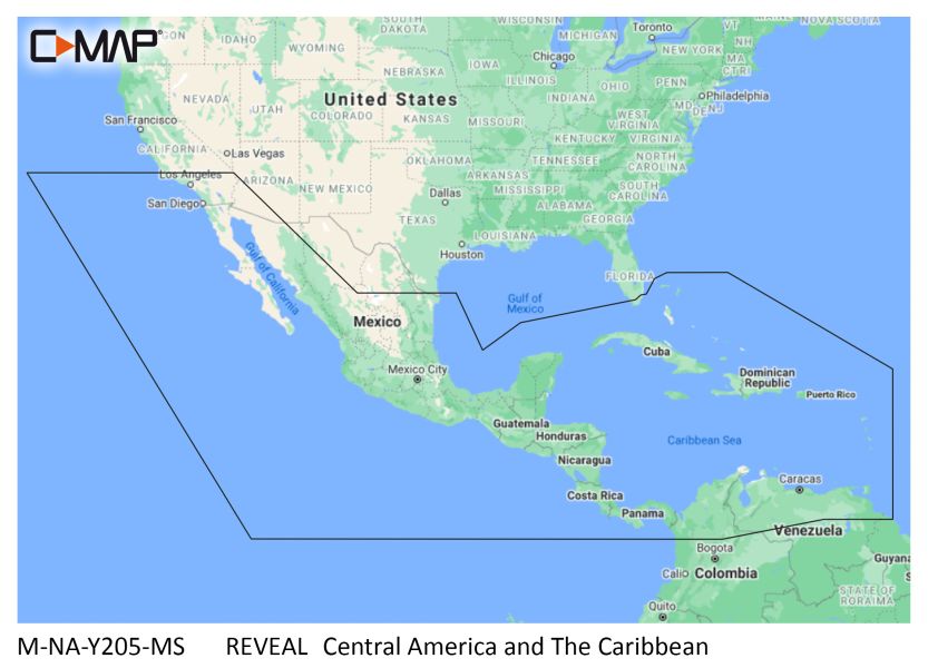 C-MAP REVEAL - CENTRAL AMERICA & CARIBBEAN - µSD/SD-Karte