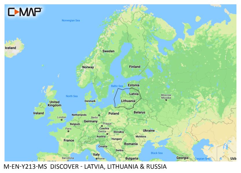 C-MAP DISCOVER - Latvia, Lithuania & Russia - µSD/SD-Karte