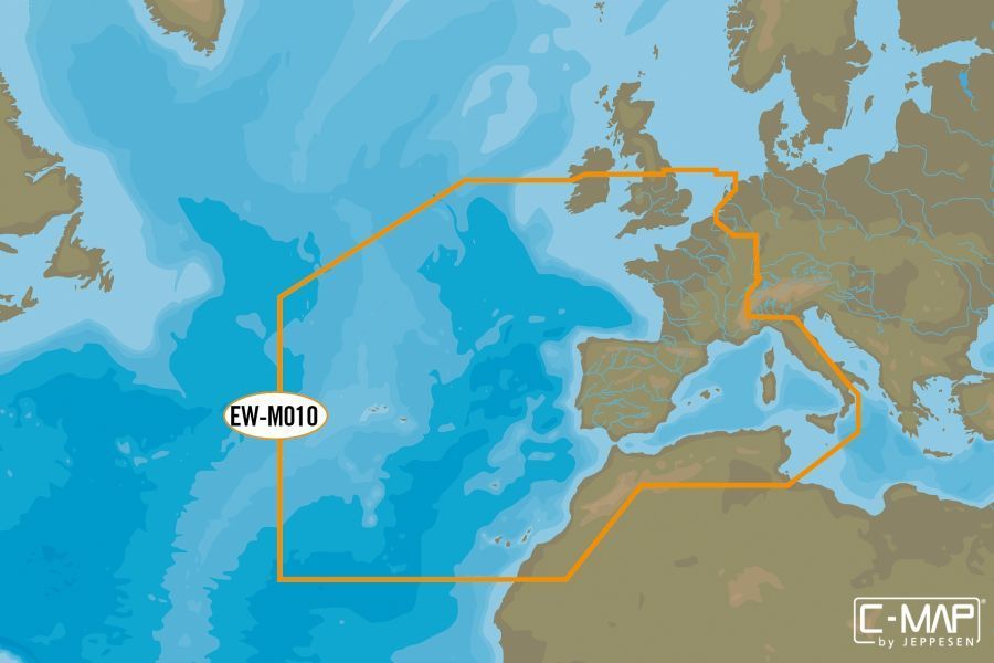 C-MAP - MAX MEGAWIDE - West Europe Coast & W Med. - C-CARD