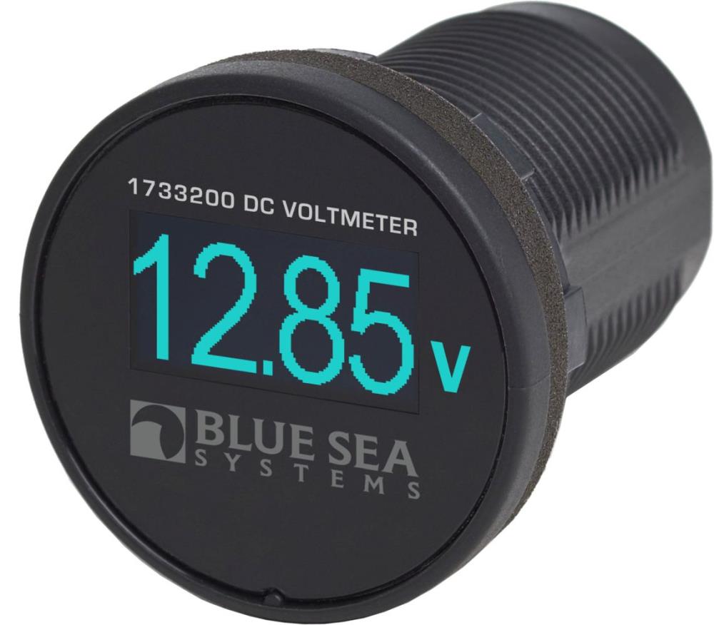 BLUE SEA - Voltmeter 12 / 24 V - Mini OLED - blau