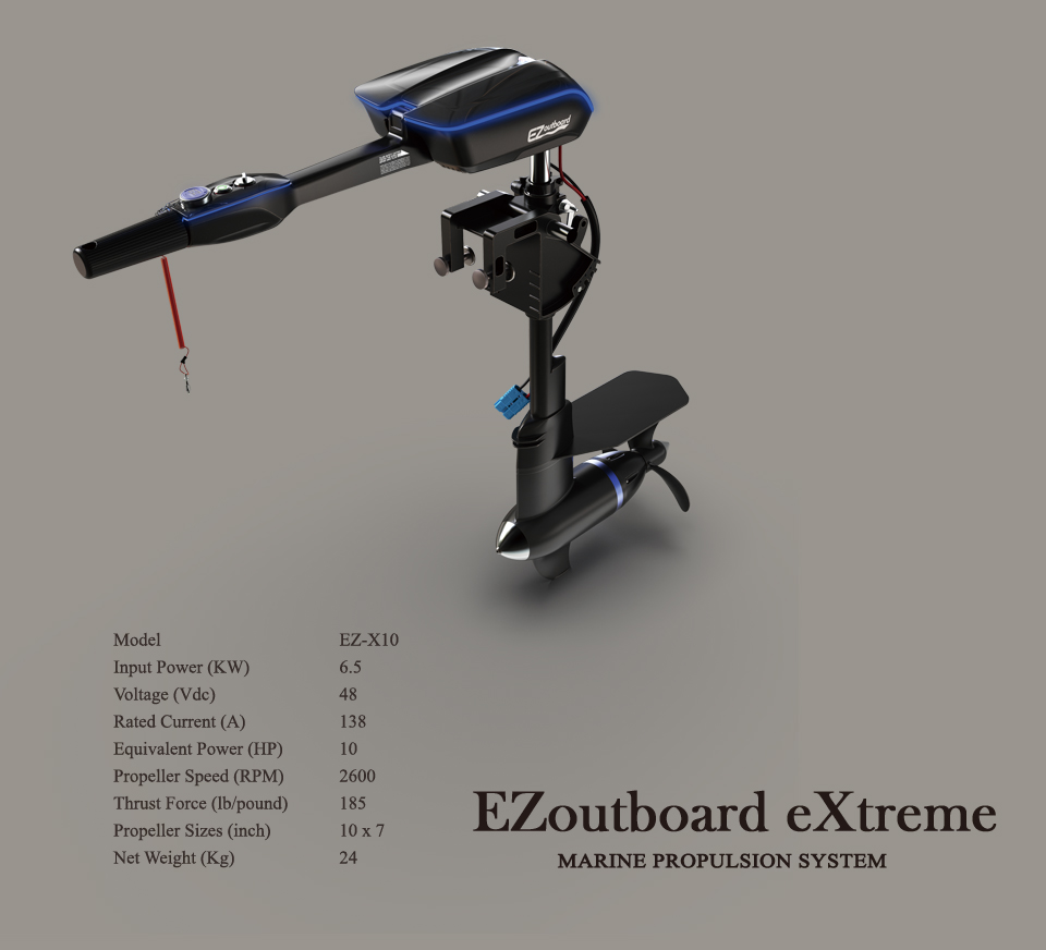 EZ-Outboard EZ-X10R (6,5 kW, Remote) 48V