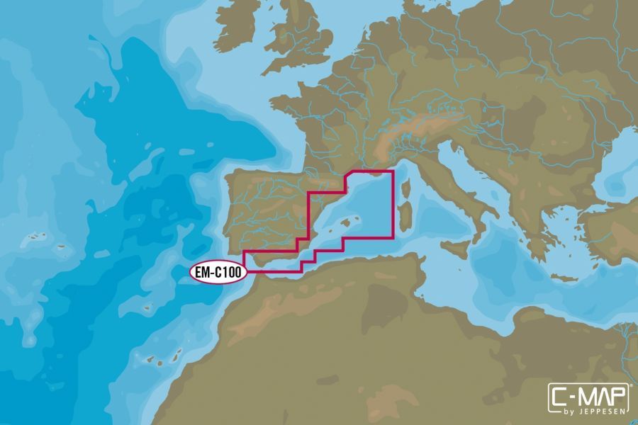 C-MAP - NT+ WIDE - Spain Mediterranean Coasts - C-CARD